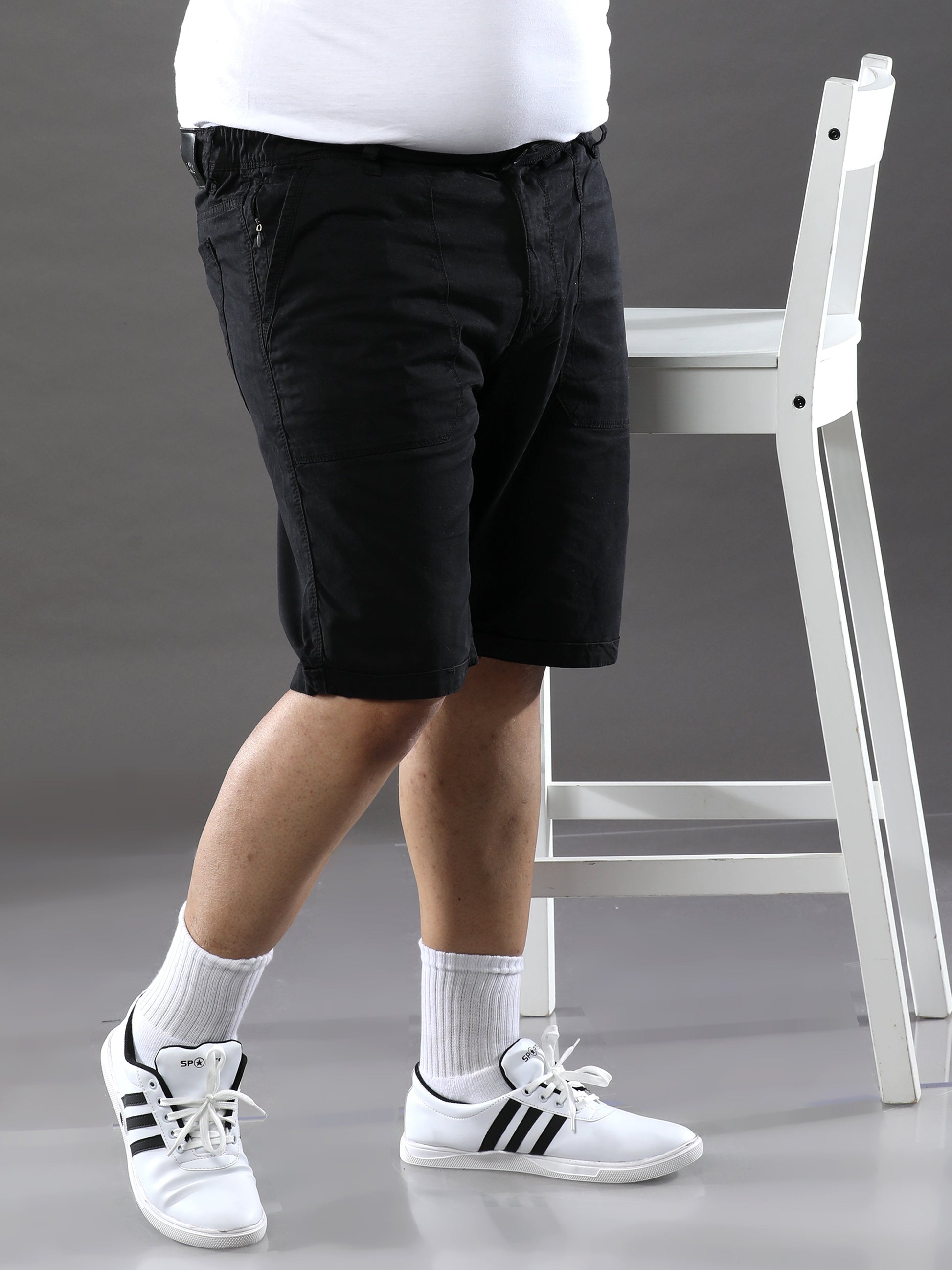 Plus Size Smoky Black Shorts