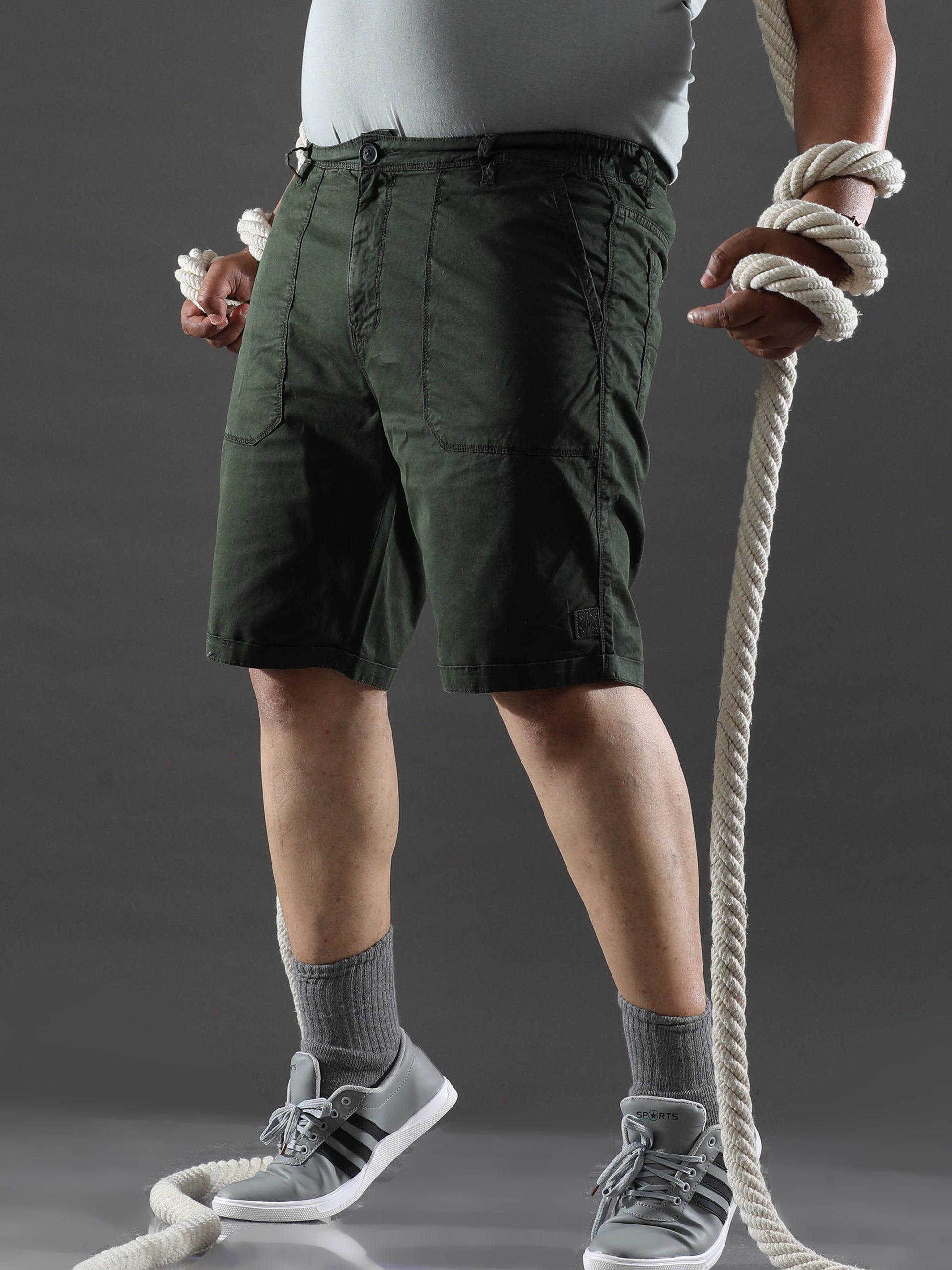 Plus Size Jungle Green Shorts