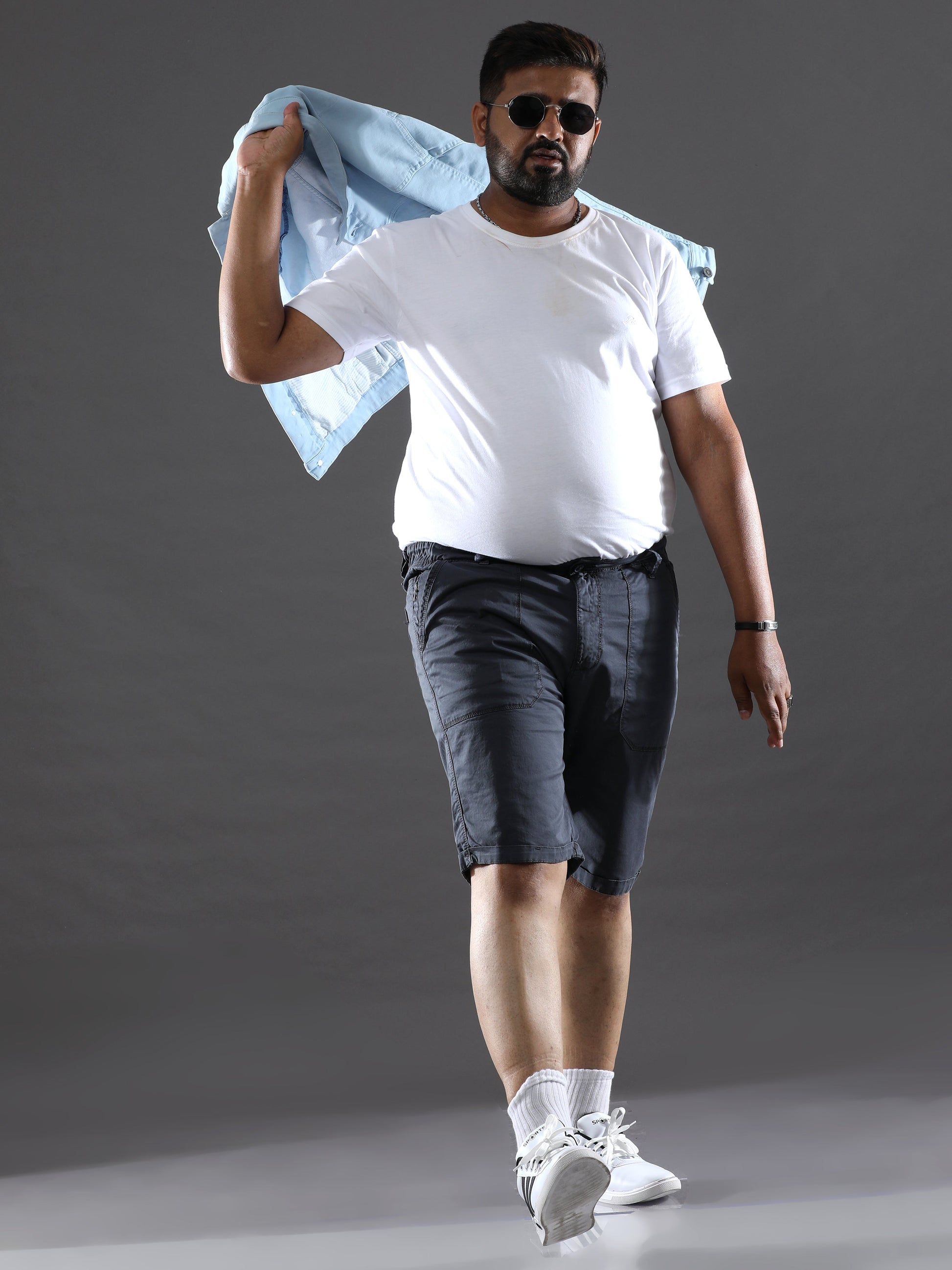 Plus Size Jet Grey Shorts